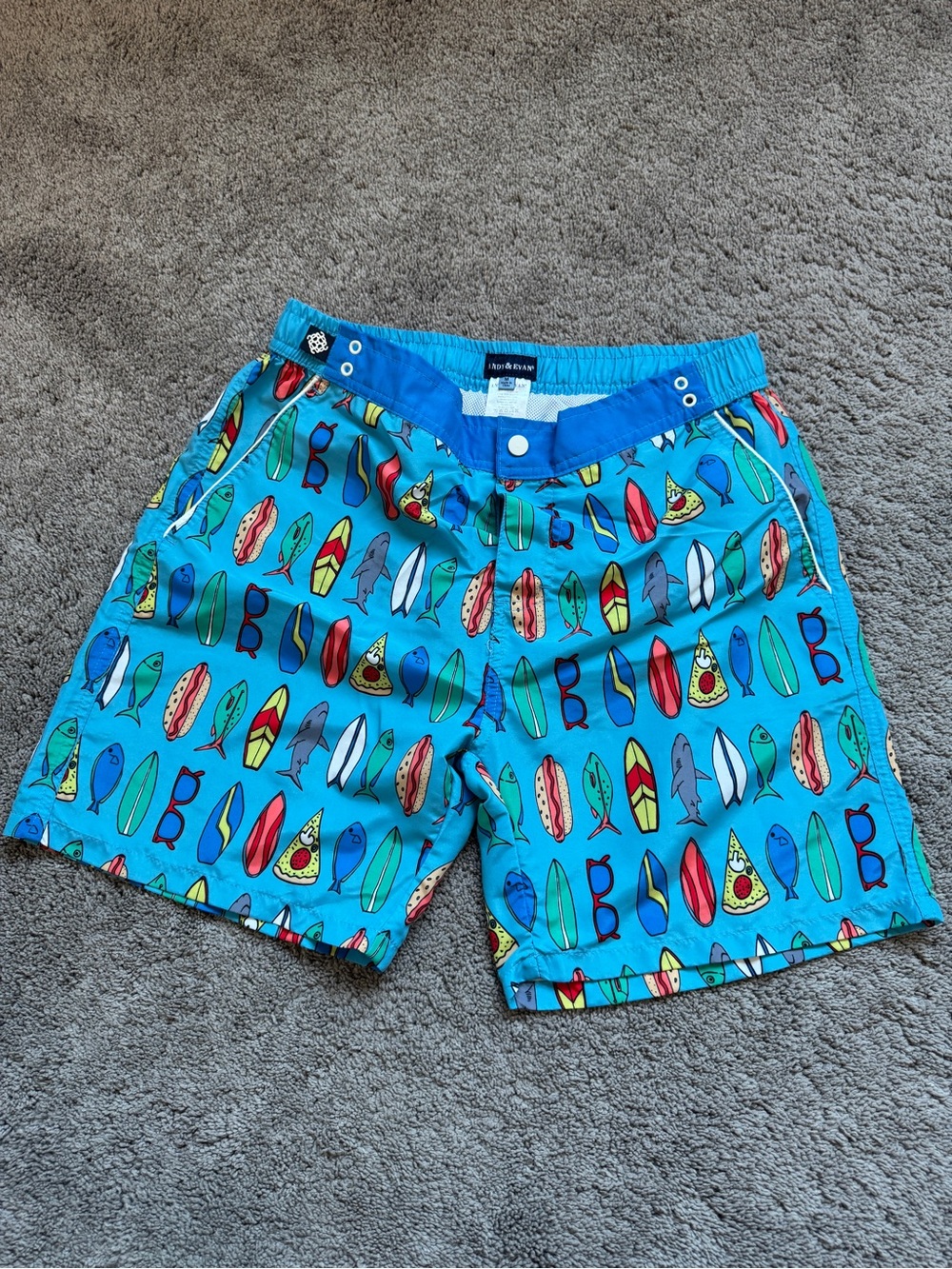 Andy & Evan Bright Blue Mens Swim Trunks